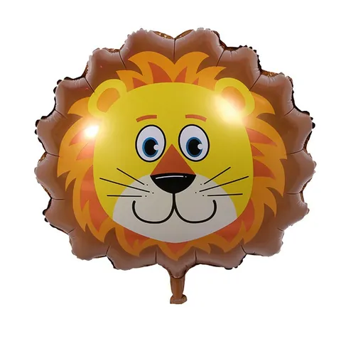Cartoon Animal Head Aluminum Film Balloon Lion Tiger Monkey Elephant Cow Zebra Shape Birthday Party Decoration Balloons