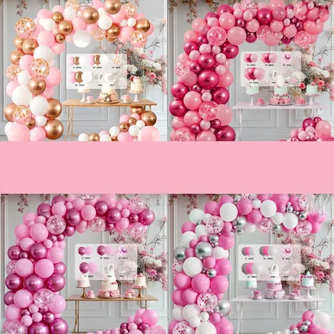 Party Balloon Arch Garland Kit With Latex Confetti Metallic Balloons For Wedding Birthday Baby Shower backdrop Decoration