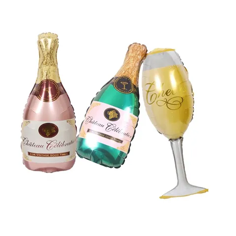 Champagne Wine Bottle Goblet Shaped Aluminum Foil Balloons Birthday Party Decorations Wedding Celebration Festive Supplies
