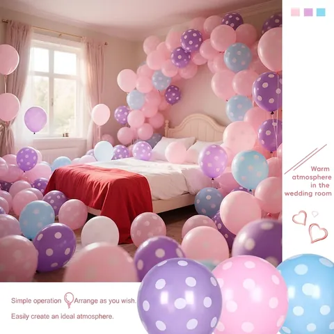 Polka Dot Latex Balloons Candy Color Round Balloon Pack For Wedding Birthday Party Room Decoration Atmosphere Background Arrangement