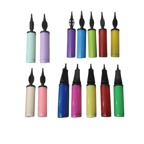 Manual Hand Push Balloon Pump Portable Dual Action Plastic Balloon Inflator For Party Wedding Decoration Air Pump Random Color