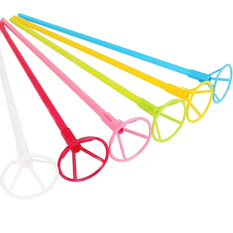 Professional Thickened Plastic Balloon Support Rods With Cups For Party Decorations Multicolor Durable Display Holder