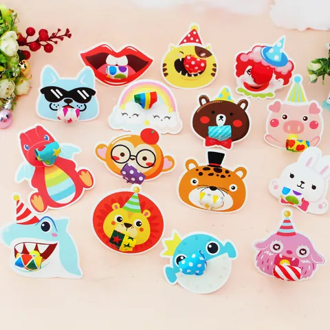 Cartoon Dier Feesttoeters Veelkleurig Plastic Papier Lawaaimakers Voor Verjaardagsviering Kinderen Aanmoedigingsrekwisieten