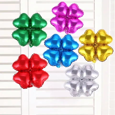 Heart Shaped Clover Aluminum Foil Balloon Lucky Four Leaf Clover Balloon For Wedding Opening Ceremony Party Decoration Event Ornament