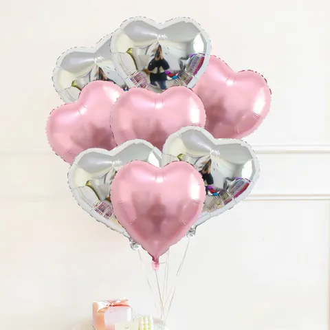 Globo Grande de Película de Aluminio en Forma de Corazón Globo Metálico para Decoración de Habitaciones de Boda Fiesta San Valentín