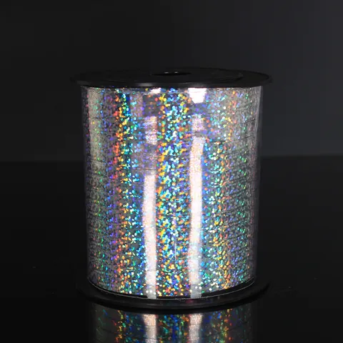 Holographic Laser Ribbon For Wedding Party Balloon Decoration PVC Coated Metallic Curling Ribbon For Gift Wrapping DIY Supplies