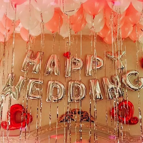 Happy Wedding Sweet Wedding Alphabet Ballons Feuille d'Aluminium 16 Pouces Lettres Métalliques pour Décoration Mariage Fête