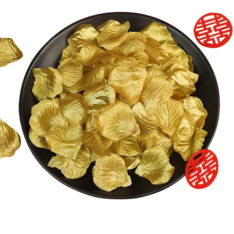 Artificial Rose Petals Gold Silver Silk Fabric Fake Flower Petals For Wedding Party Table Decoration Confetti Supplies
