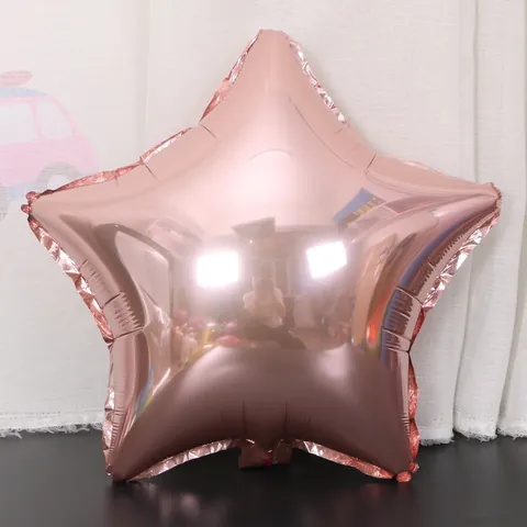 18 Inch Rose Gold Aluminum Foil Balloon Heart Star Round Shapes Metallic Mylar Balloons For Wedding Birthday Party Decoration