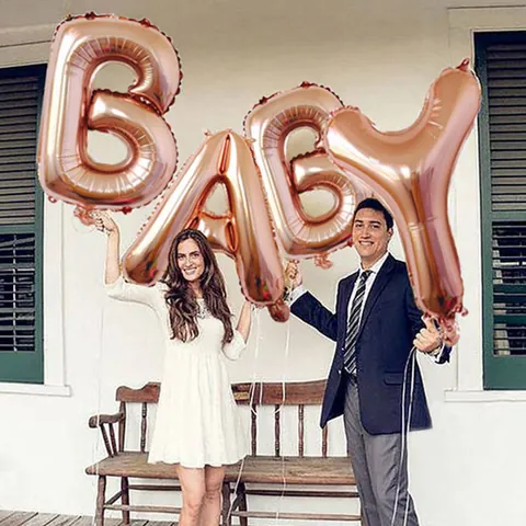 Large Alphabet Letter Foil Balloons Rose Gold Gold Silver LOVE BABY Mylar Balloons for Birthday Wedding Party Room Decoration