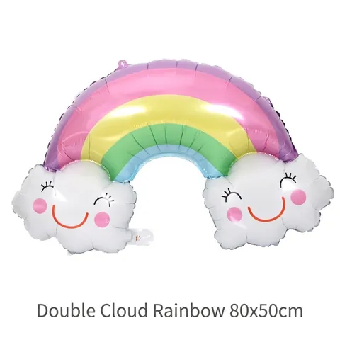 Cartoon Smiling Cloud Rainbow Aluminum Foil Balloon Sunflower Daisy Mylar Balloon For Birthday Party Wedding Event Decoration