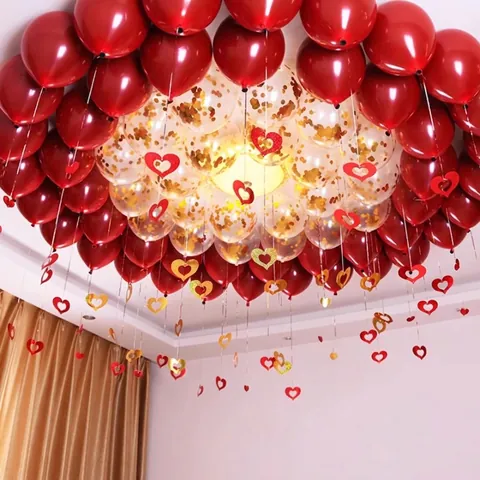 Wedding Decoration Balloons Romantic Heart Foil Latex Balloon For Proposal Engagement Marriage Room Party Background Layout Supplies