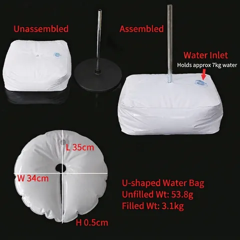 Water Fillable Balloon Arch Base Kit Heavy Duty Square Weight Bag With Support Rod For Wedding Birthday Party Event Decoration