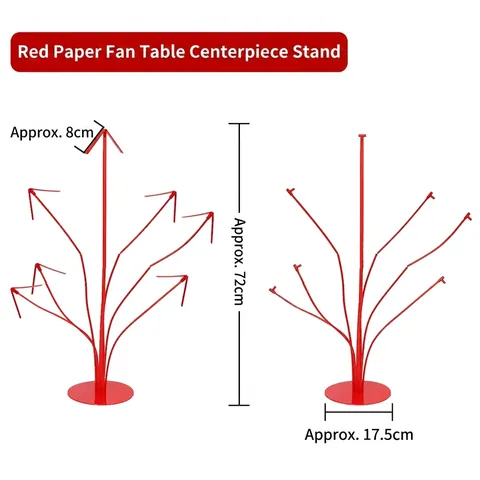 Red Plastic Balloon Tree Stand Holder For Wedding Paper Fan Table Top Display Column Rack For Party Event Decoration