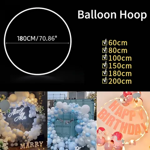 DIY Round Balloon Arch Stand White PE Plastic Ring Balloon Garland Frame For Wedding Birthday Party Backdrop Decoration