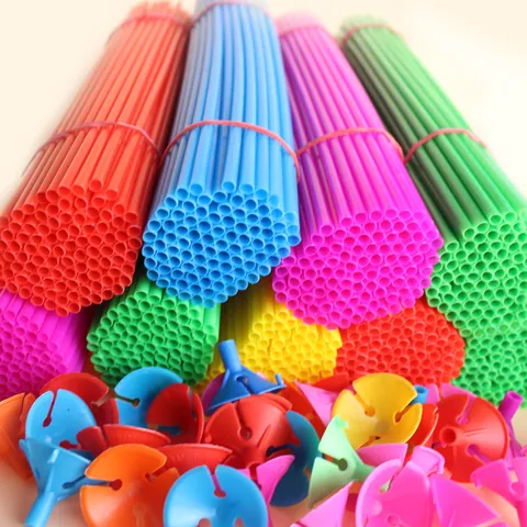 Varillas de Plástico de Colores Con Copas para Globos de Látex Decoraciones de Fiesta Cumpleaños Multicolor Suministros de Soporte Decorativos