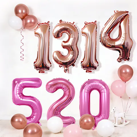 32 Inch Large Number Balloon Aluminum Film Foil Balloons For Birthday Party Wedding Anniversary Decoration Numbers 0-9