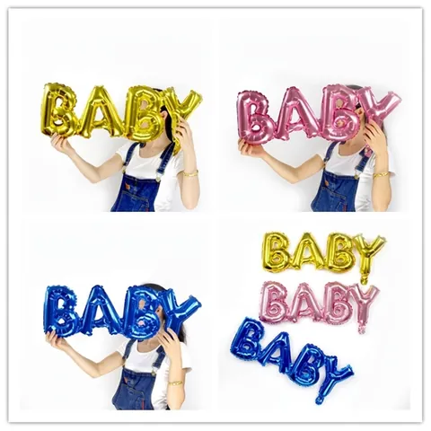Metalen BABY Folieballon Gekoppelde Letters Mylar Ballon Voor Baby Shower Verjaardagsfeest Bruiloft Decoratie