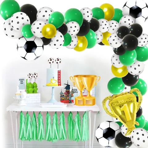 Football Theme Birthday Party Balloon Arch Kit Aluminum Foil Trophy Latex Balloons Garland Decor For Sports Celebration