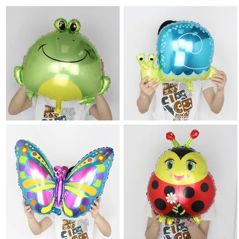 Large Insect Series Aluminum Foil Balloons Cartoon Snail Butterfly Frog Ladybug Shape Mylar Balloons for Birthday Party Decorations Kids Gift