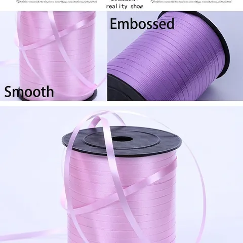 Embossed Plastic Balloon Ribbon Solid Color Wrapping String For Wedding Party Event Decoration Gift Box Sealing Supplies