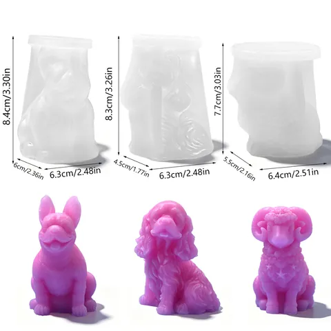 DIY Σιλικόνη Φόρμα Ζώων Κουτάβι Κατσίκα 3D Γαλλικό Μπουλντόγκ Σπάνιελ για Κερί Γύψο Ρητίνη Άρωμα Μους Φόρμα Κέικ
