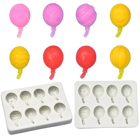 8-Cavity Balloon Silicone Mold for Chocolate Fondant DIY Resin Plaster Handmade Cake Decorating Tool Baking Accessories