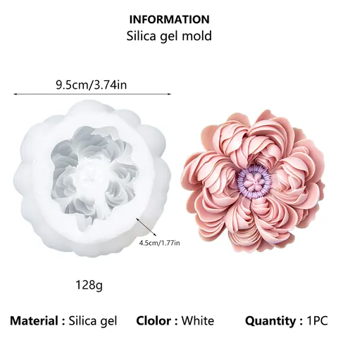 Molde de Silicona de Peonía 3D para Pastel Fondant Mousse Gelatina Vela Jabón Hacer DIY Herramienta de Repostería Peonía