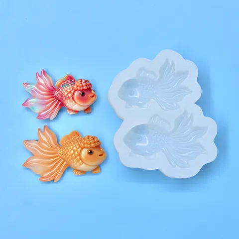 Stampo in Silicone Realistico Pesce Rosso Loto DIY Fondente Torta Cioccolato Decorazione Strumento Cottura Resina Epossidica Artigianale
