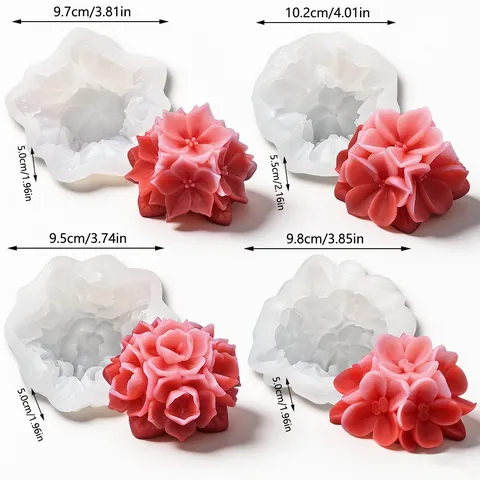 3D Floral Silicone Mold for DIY Aroma Candle Fondant Cake Mousse Soap Gypsum Diffuser Stone Handcraft Baking Molding Tool