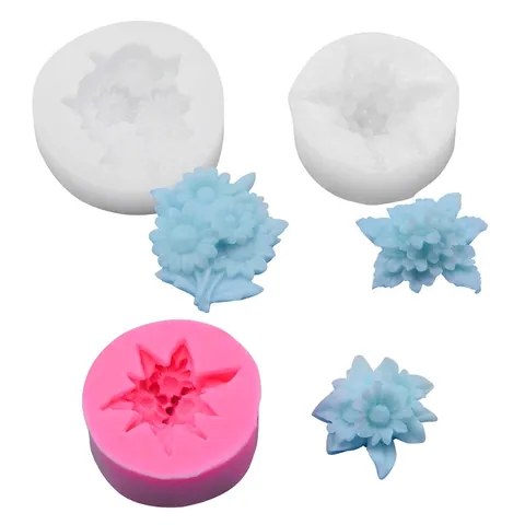 3D Flower Silicone Mold For DIY Candle Soap Plaster Resin Daisy Floral Pattern Handmade Crafting Tool For Home Decor