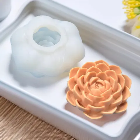 3D Blume Silikonform für DIY Aromatherapie Kerze Gips Seife Herstellung Lotus Sukkulenten Form Handgemachte Harz Handwerk Kunst