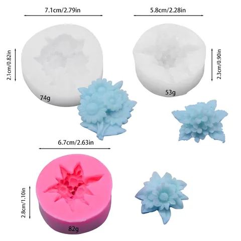 3D Flower Silicone Mold For DIY Candle Soap Plaster Resin Daisy Floral Pattern Handmade Crafting Tool For Home Decor