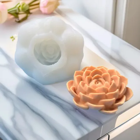 3D Blume Silikonform für DIY Aromatherapie Kerze Gips Seife Herstellung Lotus Sukkulenten Form Handgemachte Harz Handwerk Kunst
