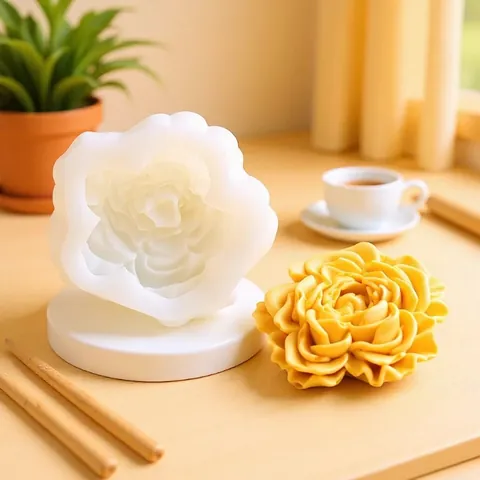3D Rose Flower Silicone Mold For DIY Scented Candle Plaster Aroma Stone Resin Casting Mousse Cake Baking Decorative Mold