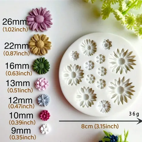 DIY Daisy Rose Flower Silicone Mold For Resin Epoxy Cake Decoration Handmade Soap Clay Craft Tool White Silicone Baking Mold