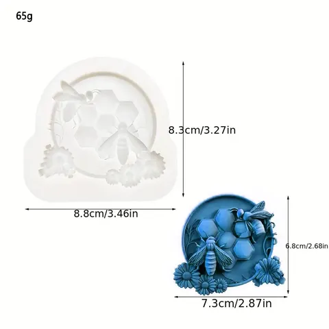 3D Bee Honeycomb Daisy Flower Silicone Mold For DIY Handmade Candle Soap Resin Crafting Relief Baking Cake Decoration Tool