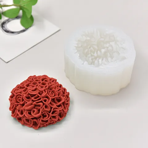 Marigold Flower Silicone Mold Chrysanthemum Ball Shape For DIY Aromatherapy Candle Plaster Ornament Fondant Chocolate Mold