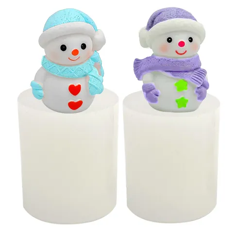 Stampo in Silicone 3D a Forma di Pupazzo di Neve di Natale per Candele Profumate Fai da Te Sapone Artigianale Gesso Resina Decorazione Invernale