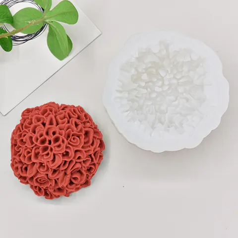 Marigold Flower Silicone Mold Chrysanthemum Ball Shape For DIY Aromatherapy Candle Plaster Ornament Fondant Chocolate Mold