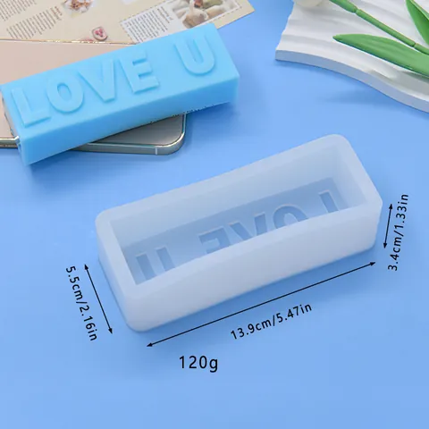 LOVE U Letter Shape Silicone Mold For Baking DIY Cake Soap Candle Making Tool Rectangular Fondant Chocolate Crafting Mold