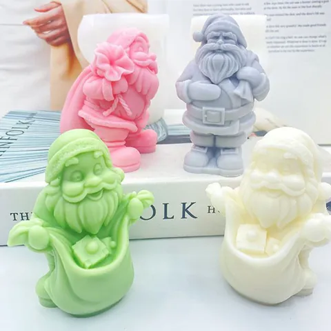 3D Weihnachtsmann Silikonform Für DIY Handgefertigte Kerze Seife Fondant Herstellung Weihnachts Thema Basteln Harzguss Backform