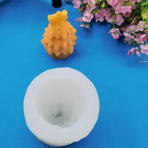3D Christmas Tree Silicone Mold DIY Handmade Scented Candle Soap Plaster Resin Making Tool Flexible Festive Decor Craft Mold