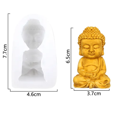 Buddha Statue Tathagata Silicone Mold For Plaster Aromatherapy Candle Making Tool DIY Religious Desktop Ornament Decor