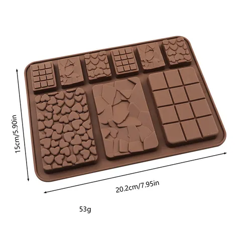 Brown Silicone Chocolate Cake Molds Flower Heart Letter Number Shapes For DIY Baking Candy Ice Cube Wax Melt Tools
