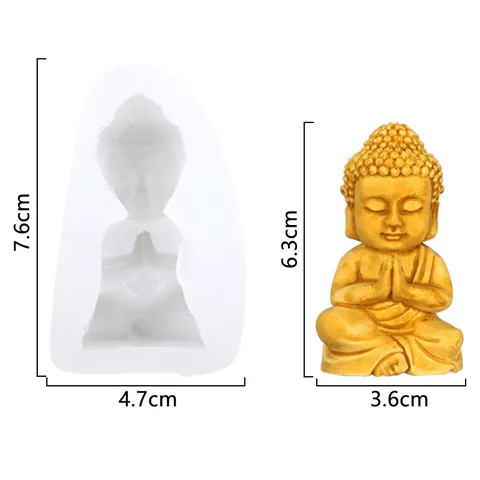 Buddha Statue Tathagata Silicone Mold For Plaster Aromatherapy Candle Making Tool DIY Religious Desktop Ornament Decor
