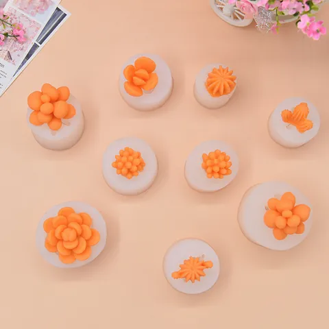3D Succulent Silicone Mold For DIY Aromatherapy Candle Plaster Diffuser Stone Handmade Soap Pudding Cake Decoration Tools