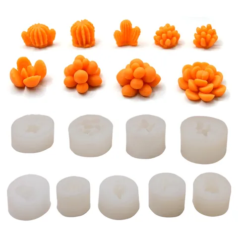 3D Succulent Silicone Mold For DIY Aromatherapy Candle Plaster Diffuser Stone Handmade Soap Pudding Cake Decoration Tools