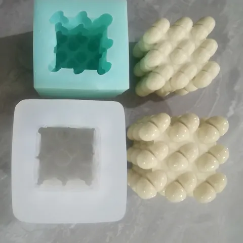 Geometrische Herz Zauberwürfel Silikonform DIY Duftkerze Wachs Seife Herstellung Werkzeug 3D Handwerk Für Valentinstag Geschenk