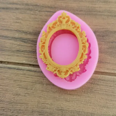 European Vintage Relief Pattern Silicone Mold Retro Photo Frame Mirror Frame Fondant Cake Mold For DIY Baking Craft Tools